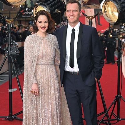 Jasper Waller Bridge and his fiance Michelle Dockery attending Downtown Abbey